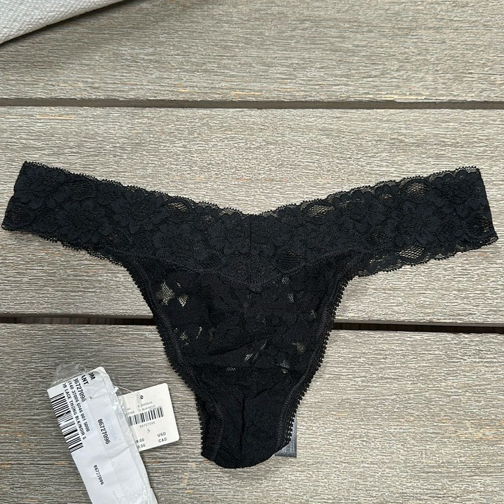 Anthropologie Lace Thong Undies Black Lace Small
